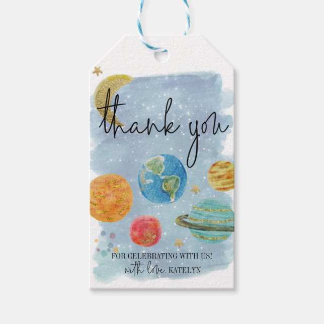 Etiqueta de agradecimiento al espacio exterior (Anverso)
