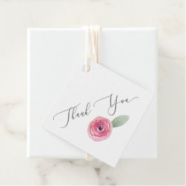 Etiqueta de agradecimiento boda rosa