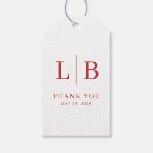 Etiqueta de agradecimiento boda Serif Rojo Gratefu