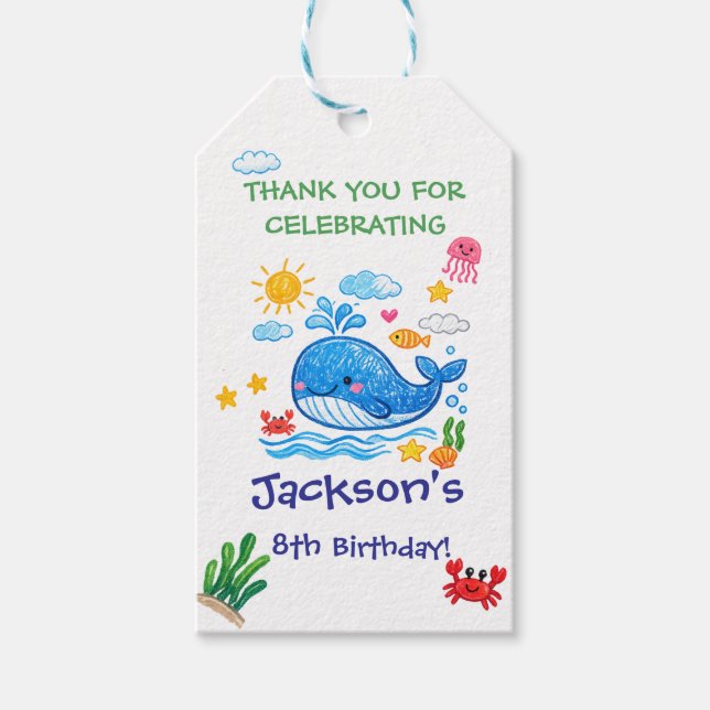 Etiqueta de agradecimiento Cumpleaños de verano pa (Anverso)