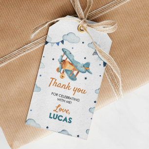 Etiqueta de agradecimiento de avión