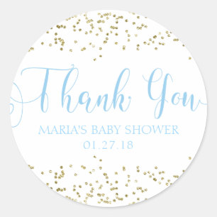 Etiqueta de agradecimiento de Baby Shower Gold Con