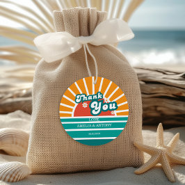 Etiqueta de agradecimiento de Baby Shower retro