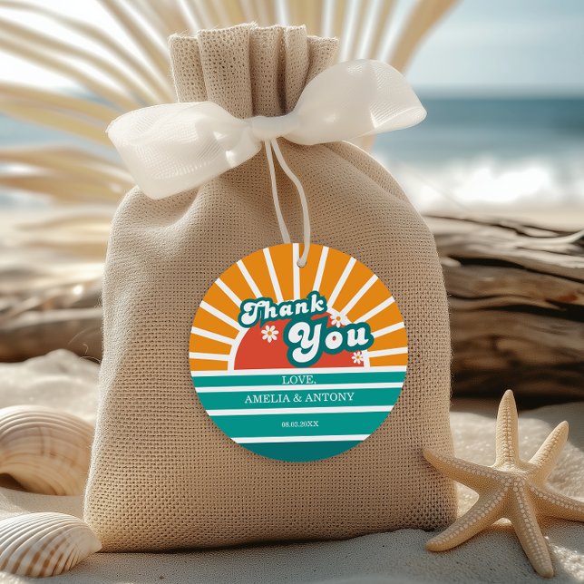 Etiqueta de agradecimiento de Baby Shower retro (Subido por el creador)