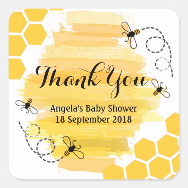 Etiqueta De Agradecimiento De Bee (Anverso)