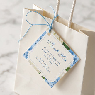 Etiqueta de agradecimiento de boda con Hortensia A