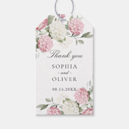 Etiqueta de agradecimiento de boda de hortensias v
