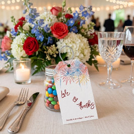 Etiqueta de agradecimiento de boda del 4 de julio