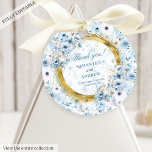 Etiqueta de agradecimiento de boda Glam Boho azul<br><div class="desc">✅ Para encontrar artículos coincidentes,  busque 192W en mis colecciones ✅</div>