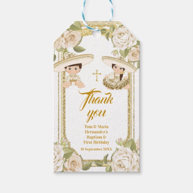 Etiqueta de agradecimiento de Boho Cactus Pink Flo (Anverso)