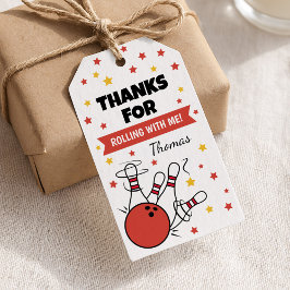 Etiqueta de agradecimiento de boliche