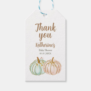 Etiqueta de agradecimiento de calabaza de leche y