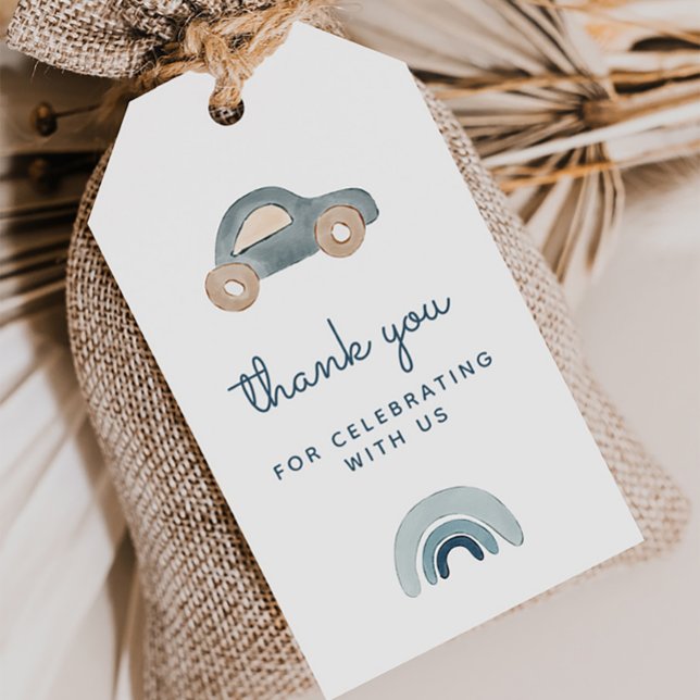 Etiqueta de agradecimiento de coche azul (Subido por el creador)