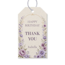 Etiqueta de agradecimiento de cumpleaños Lavanda D