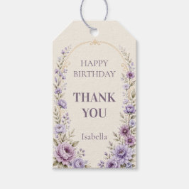 Etiqueta de agradecimiento de cumpleaños Lavanda D