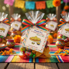 Etiqueta de agradecimiento de fiesta cuadrada pers