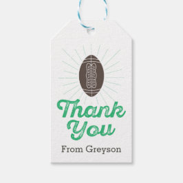 Etiqueta de agradecimiento de fútbol