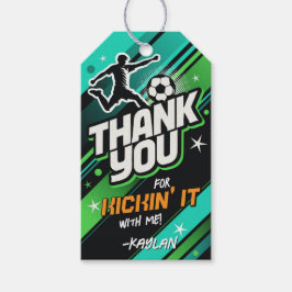 Etiqueta de agradecimiento de fútbol