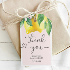 Etiqueta de agradecimiento de Lemon rosa