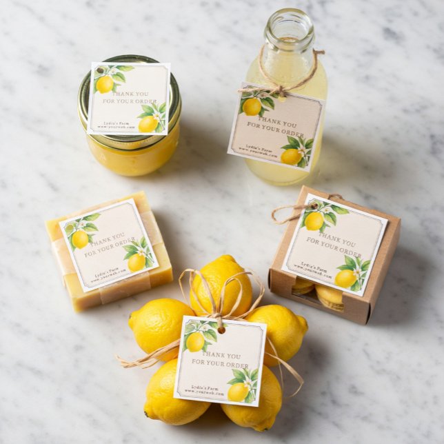 Etiqueta de agradecimiento de limones caseros rúst (Subido por el creador)