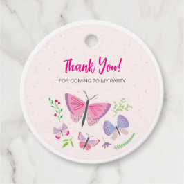Etiqueta de agradecimiento de mariposa moderna