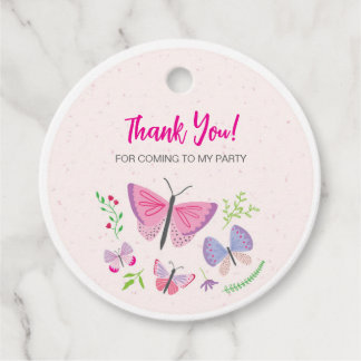 Etiqueta de agradecimiento de mariposa moderna