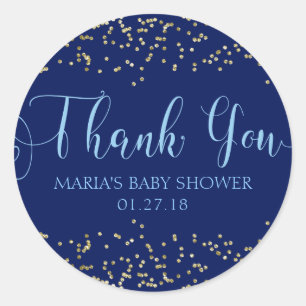 Etiqueta de agradecimiento de Navy Baby Shower Gol