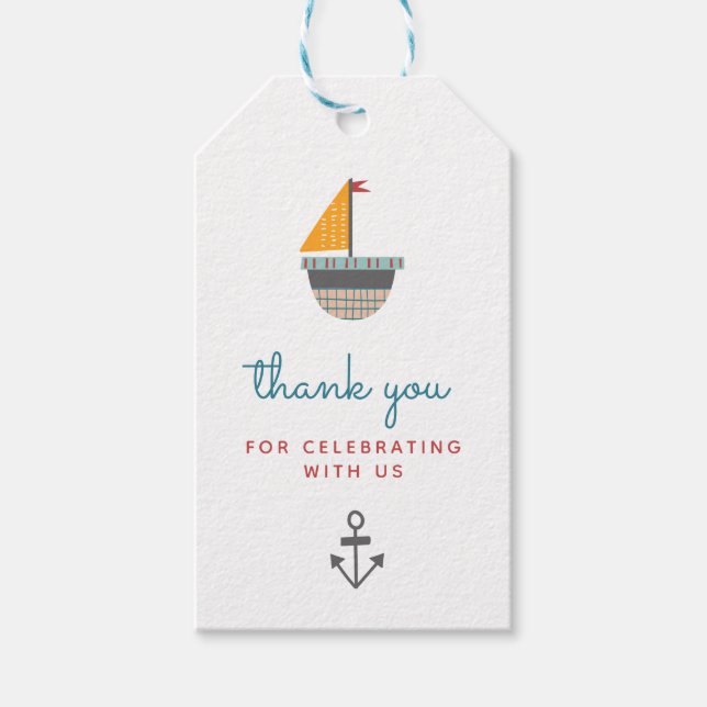 Etiqueta de agradecimiento de tema náutico (Anverso)