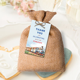 Etiqueta de agradecimiento del cumpleaños del tren