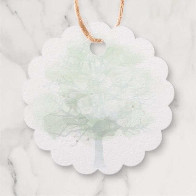 etiqueta de agradecimiento dorado con roble verde  (Reverso)