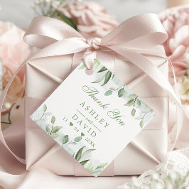 Etiqueta de agradecimiento floral de vegetación co