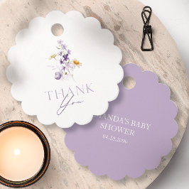 Etiqueta de agradecimiento floral elegante