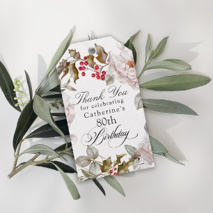 Etiqueta de agradecimiento floral elegante para el