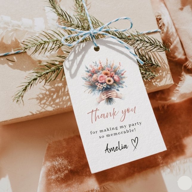 Etiqueta de agradecimiento floral Sweet 16 (Subido por el creador)