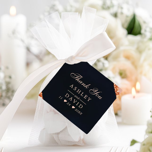 Etiqueta de agradecimiento geométrica rosa cobre y (Subido por el creador)