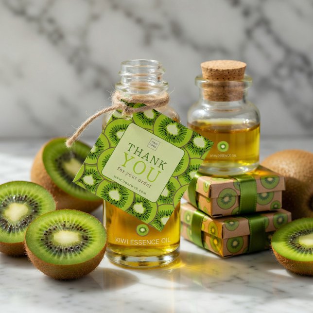 Etiqueta de agradecimiento Kiwi Burst Square (Subido por el creador)