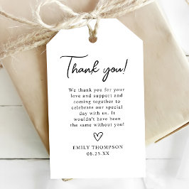 Etiqueta de agradecimiento minimalista para regalo