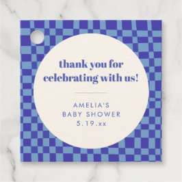 Etiqueta de agradecimiento para baby shower azul a