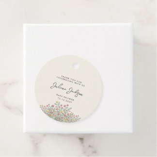 Etiqueta de agradecimiento para baby shower de flo