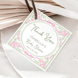 Etiqueta de agradecimiento para baby shower de niñ