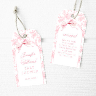 Etiqueta de agradecimiento para baby shower de niñ