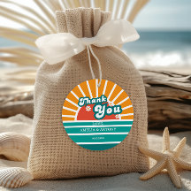 Etiqueta de agradecimiento para baby shower retro