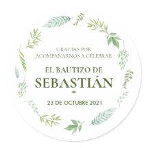 Etiqueta de agradecimiento para bautizo