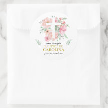 Etiqueta de agradecimiento para bautizo