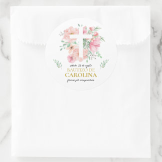 Etiqueta de agradecimiento para bautizo