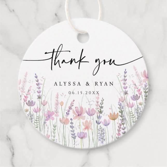 Etiqueta de agradecimiento para boda de flores sil (Anverso)