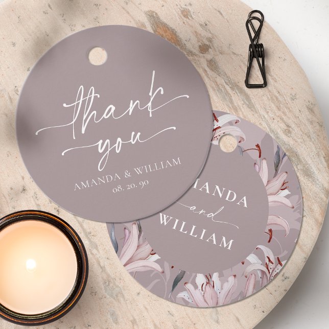 Etiqueta de agradecimiento para boda de lirio blan (Subido por el creador)