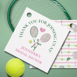 Etiqueta de agradecimiento para boda de tenis