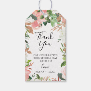 Etiqueta de agradecimiento para boda floral de jar