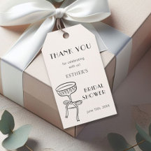 Etiqueta de agradecimiento para brindis de desayun